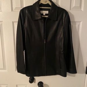 Liz Claiborne  Female Large Black Leather Jacket